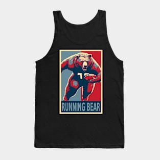 Running Bear (Back) American Football Bear HOPE Tank Top